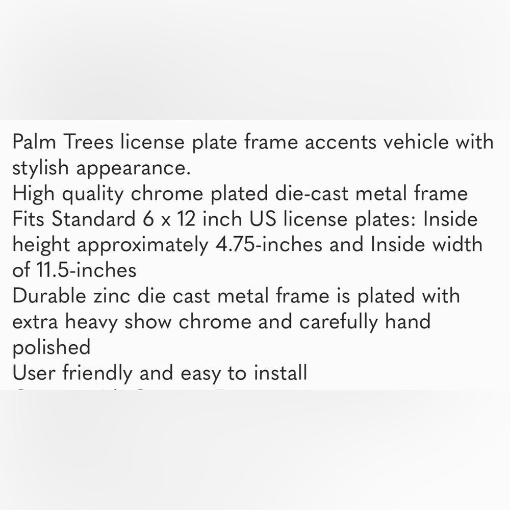 Palm Tree License Plate Frame Cruiser Silver - Picture 8 of 8